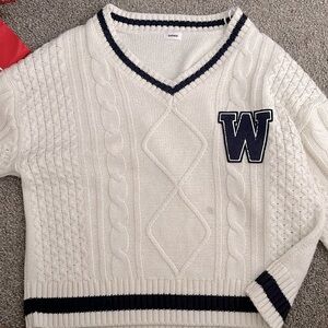 selling this “paige varsity boxy sweater”